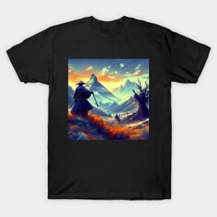 Samurai and Witch - Journey To Mount fuji T-Shirt